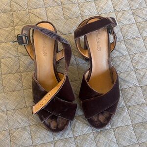 Purple Velvet Sandals